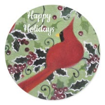 Christmas Cardinal/ sticker