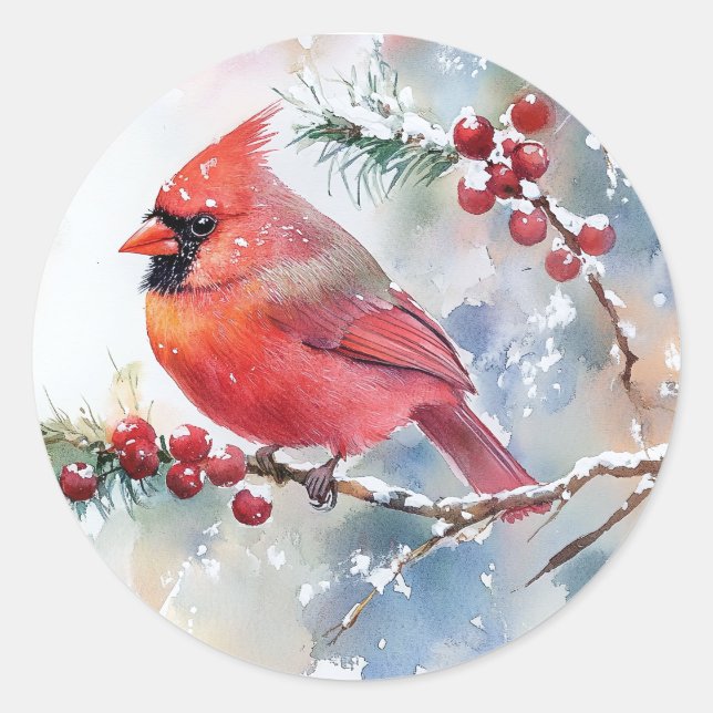 Christmas Cardinal Sticker (Front)
