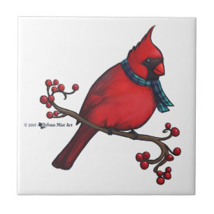 Christmas Cardinal Tile