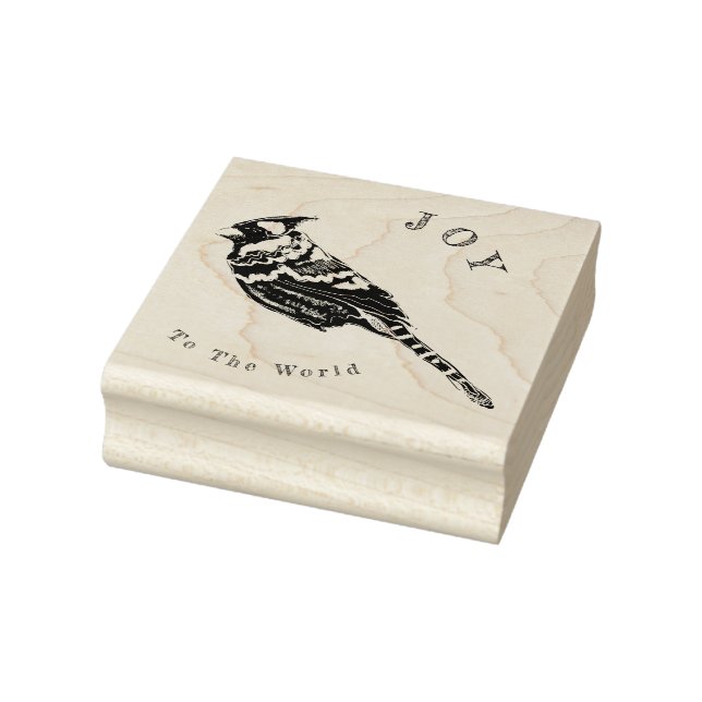 Christmas Cardinal~ Words or No Words~ Personalize Rubber Stamp (Stamp)