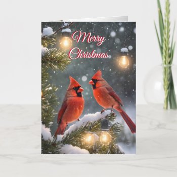 Christmas Cardinals Holiday Card by Irisangel at Zazzle