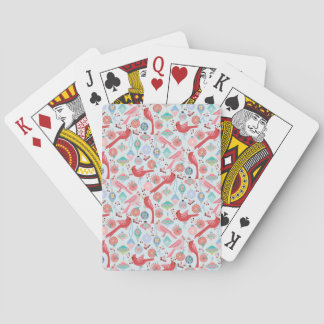 Christmas Cardinals Midcentury Modern Poker Cards