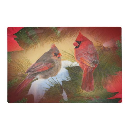 Christmas cardinals placemat