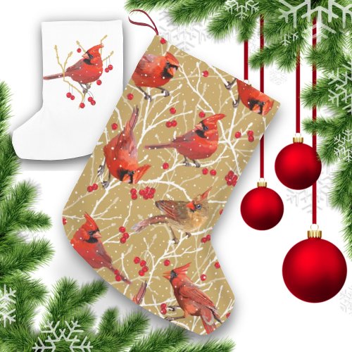 Christmas Cardinals Small Christmas Stocking