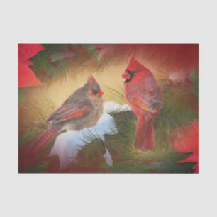 Christmas cardinals tissue paper