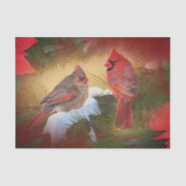 Christmas cardinals tissue paper (Front)