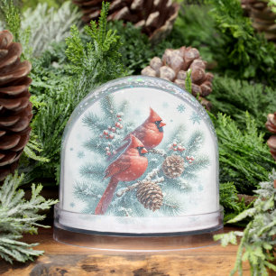 Christmas Cardinals Winter  Snow Globe