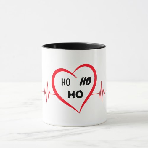 Christmas Cardiologist Santa HOHOHO Red Heart Mug