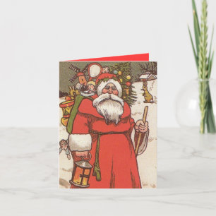 CHRISTMAS CARDS - 1800s SANTA CLAUSE & TOYS