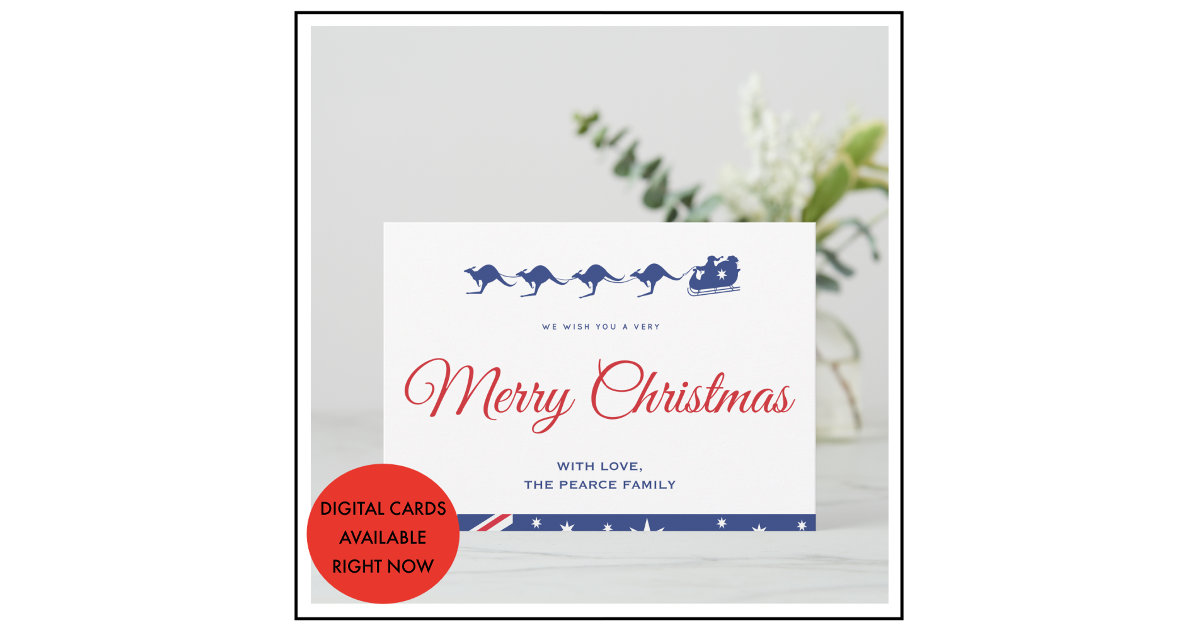 Christmas cards Australia Kangaroo Aussie Zazzle