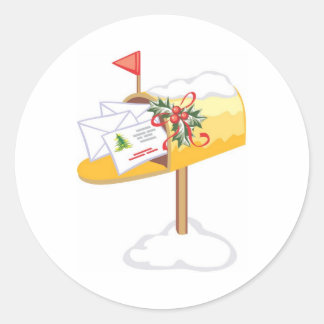 Christmas Cards Mailbox Classic Round Sticker