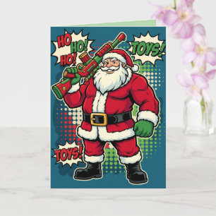 Christmas cards naughty santa and playful holiday