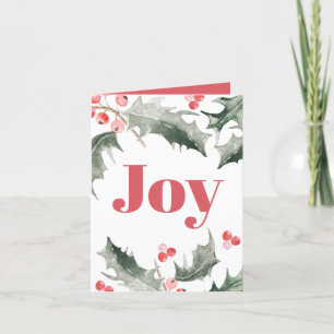 Christmas Cards Watercolor Botanical Holly