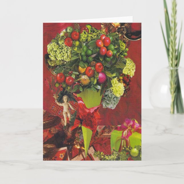 Christmas Cards with Apples and Greenery (Front)