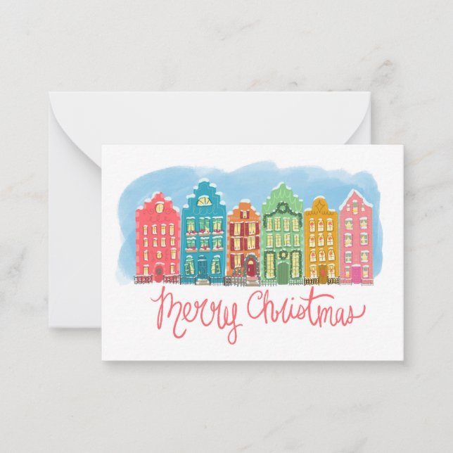 Christmas Cards with Cute Colorful Neighborhood (Front)