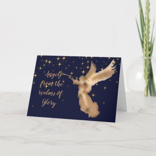 Christmas Carol Angels From Realms of Glory Holiday Card