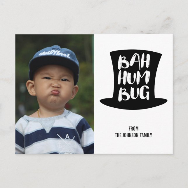 Christmas Carol Bah Humbug Holiday Photo Postcard (Front)