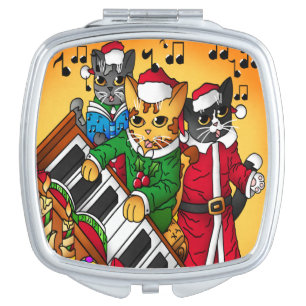 Christmas Carol Cats Compact Mirror