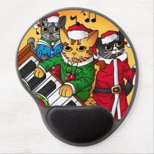 Christmas Carol Cats Gel Mouse Pad