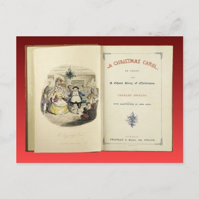 Christmas Carol, Frontispiece from First Edition Holiday Postcard (Front)