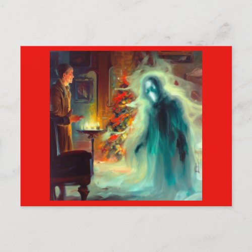 Christmas Carol Ghost of Christmas Future Holiday Postcard