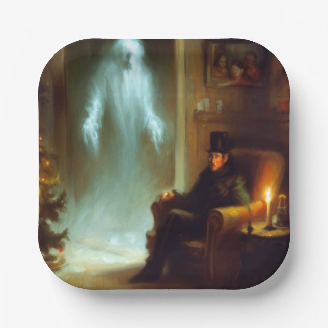 Christmas Carol Ghost of Christmas Past Paper Plates (Front)