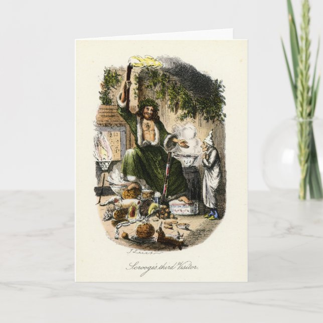Christmas Carol - Ghost of Christmas Present Holiday Card (Front)