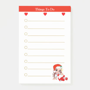 Christmas Carol Girl Things To Do Post-it Notes