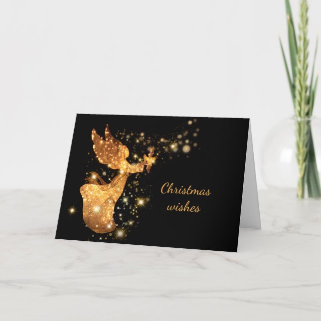 Christmas Carol Hark the Herald Angel's Sing  Holiday Card (Front)