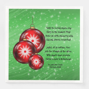 Christmas Carol Lyrics Hark Herald Angels Paper Dinner Napkins
