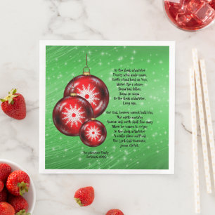 Christmas Carol Lyrics In the Bleak Midwinter Paper Dinner Napkins