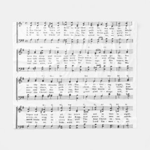 Christmas Carol Sheet Music  Fleece Blanket