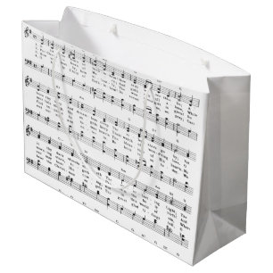 Christmas Carol Sheet Music Large Gift Bag