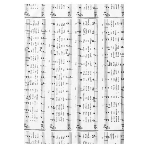 Christmas Carol Sheet Music   Tablecloth