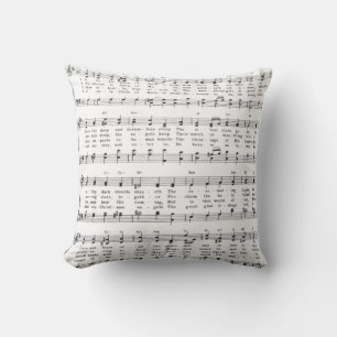 Christmas Carol Sheet Music Throw Pillow