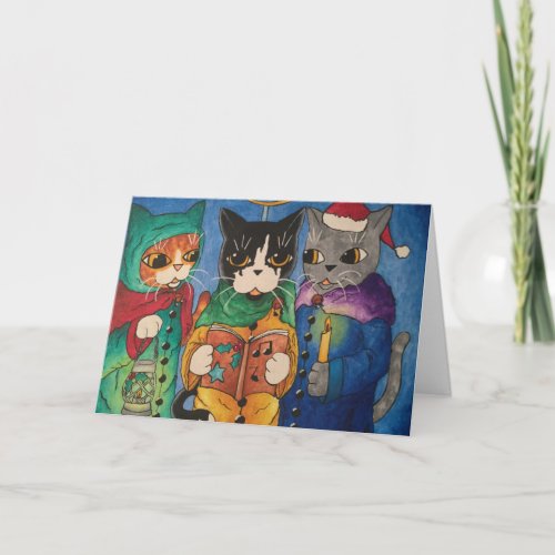 Christmas Carol Singers Holiday Card