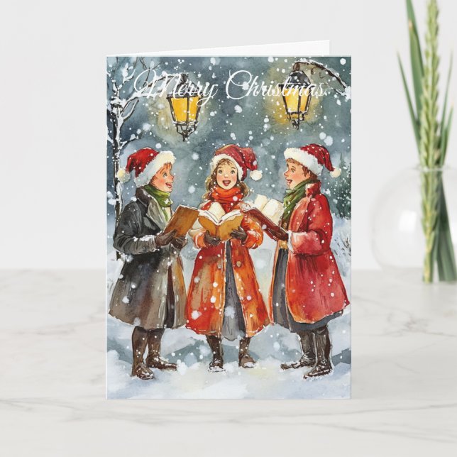 Christmas Carol Singers Holiday Card (Front)