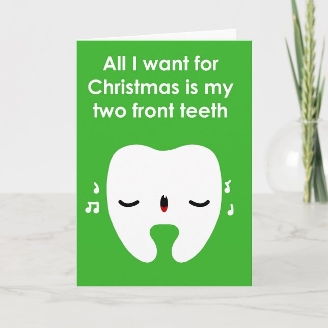 Christmas Carol Singing Tooth Card (Front)