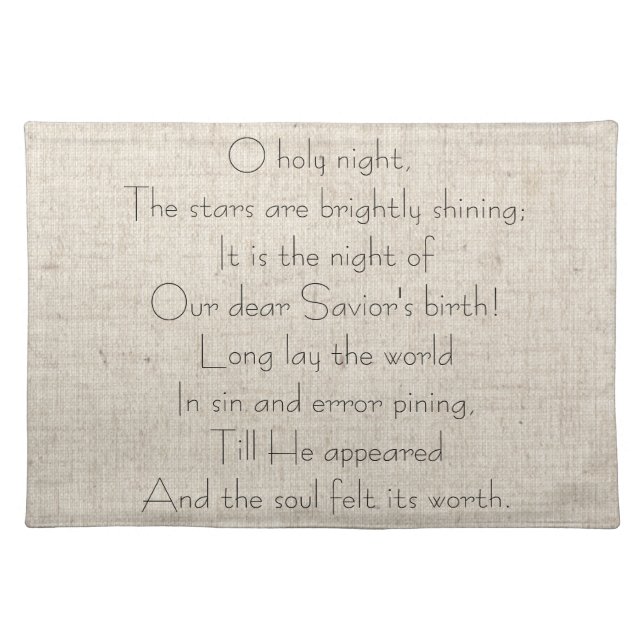 Christmas Carol Song Celebrate Jesus Placemats (Front)