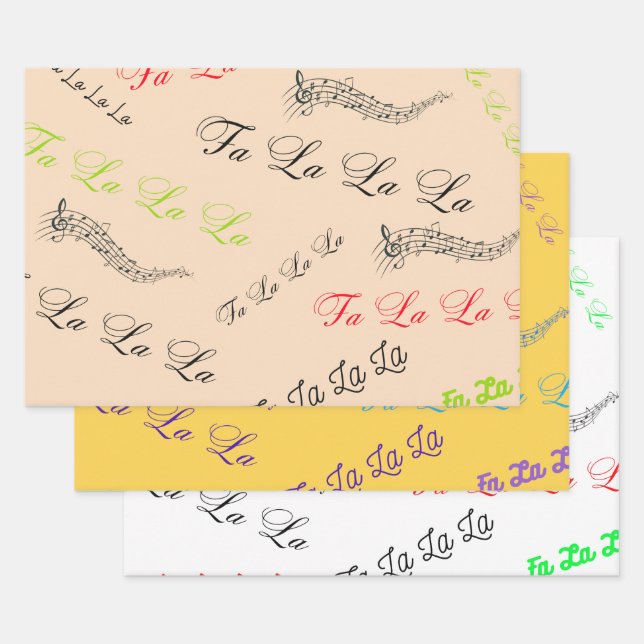 Christmas Carol theme-Fa, la, la, Wrapping Paper Sheets (Set)