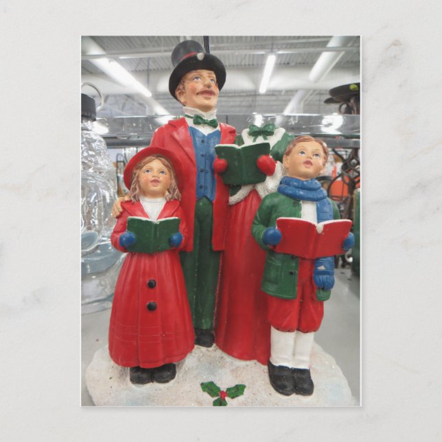 Christmas Caroler Decoration Postcard (Front)
