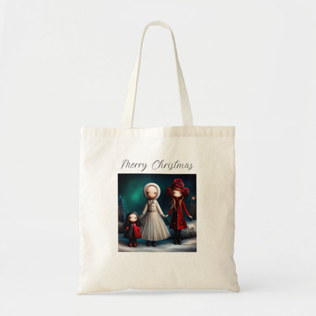 Christmas Caroler Tote Bag (Front)