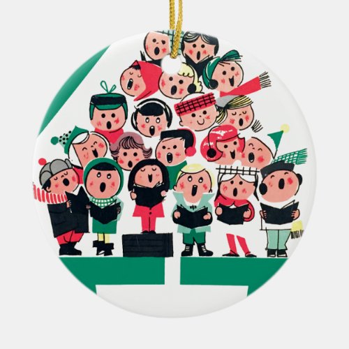 Christmas Carolers Ceramic Ornament