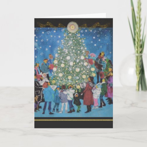 Christmas Carolers Christmas Tree Card
