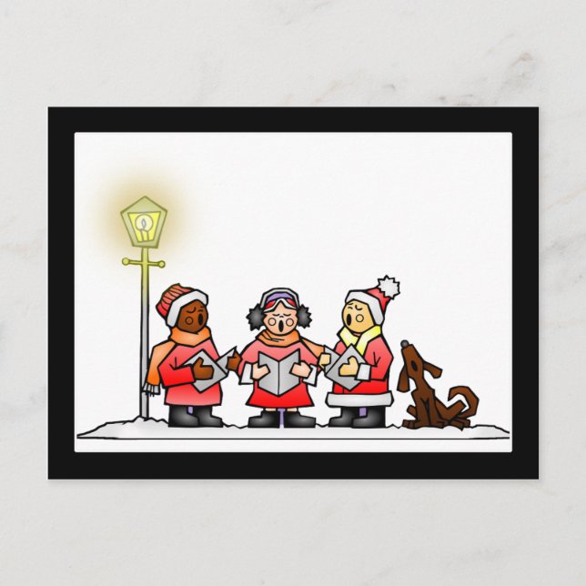 Christmas Carolers Holiday Postcard (Front)
