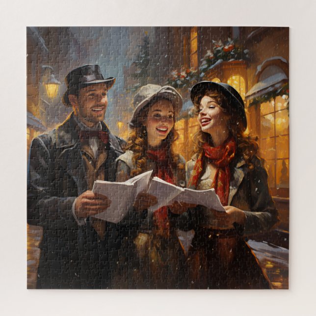 Christmas Carolers Painting Jigsaw Puzzle (Vertical)