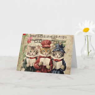 Christmas Caroling Cats Card