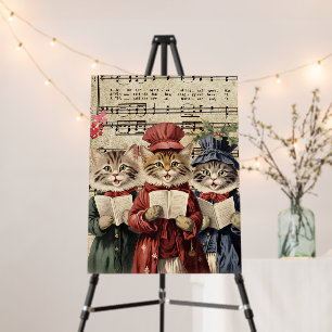 Christmas Caroling Cats Foam Board