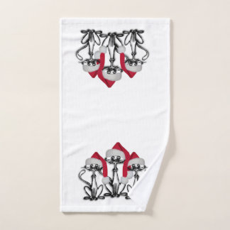 Christmas Caroling Cats Joyous Fun Hand Towel