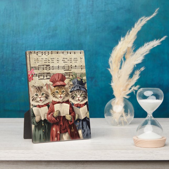 Christmas Caroling Cats Plaque (Side)